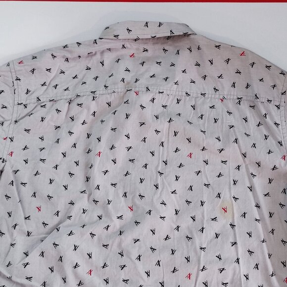 Armani Exchange button down shirt men's size XL light grey w graphic design slim - Picture 4 of 13